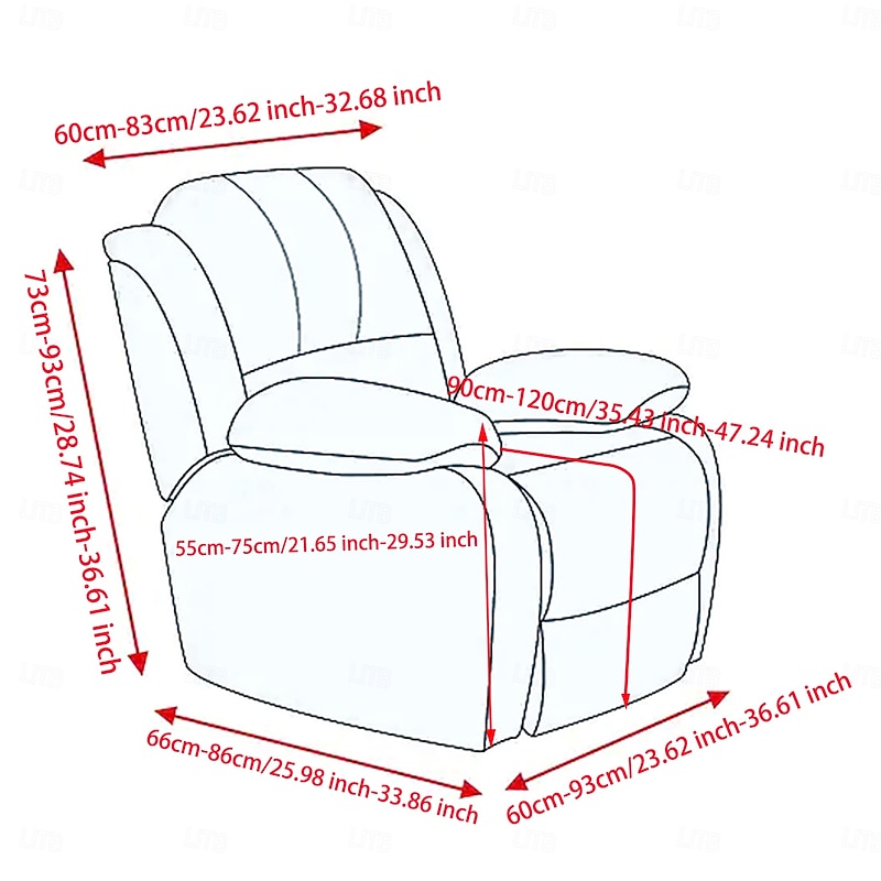 Chaise Lounge Cover, Geometric Printed Polyester Slipcover, Stretch Furniture Protector for Living Room and Bedroom2