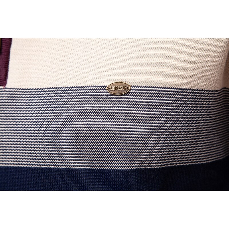 Men's Pullover Knit Regular Tops Half Zip Stripe Striped Standing Collar Vintage Cool School Vacation Clothing Apparel Spring Fall Black Purple S M L4