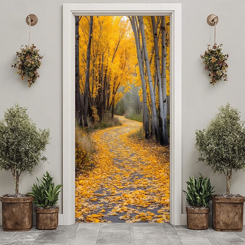 Door Cover Outdoor Banners Forest Aesthetic Bedroom Living Room Front Door Home Decor3