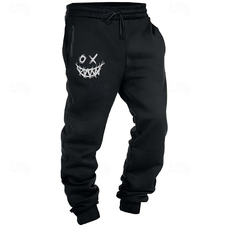Men's Sweatpants Joggers Trousers Drawstring Pocket Elastic Waist Cartoon Comfort Sports Outdoor Daily Fashion Casual Black Micro-elastic