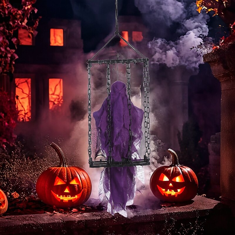 Terrifying Chain Ghost Halloween Garden Party Atmosphere Decorations Spooky Pranking Cage Ghost Props4