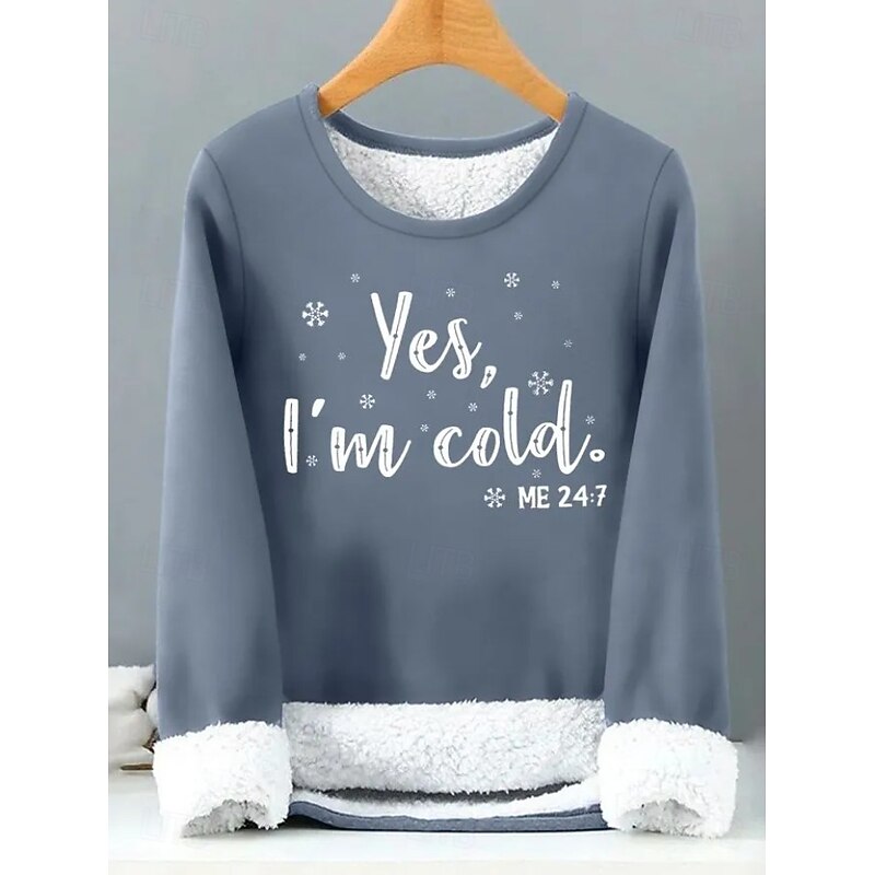 Women's Pullover Sweatshirt Letter Casual Comfrt Long Sleeve Crew Neck Regular Tops Street Dailywear Casual Print Black Pink Red Blue Gray Fall Winter