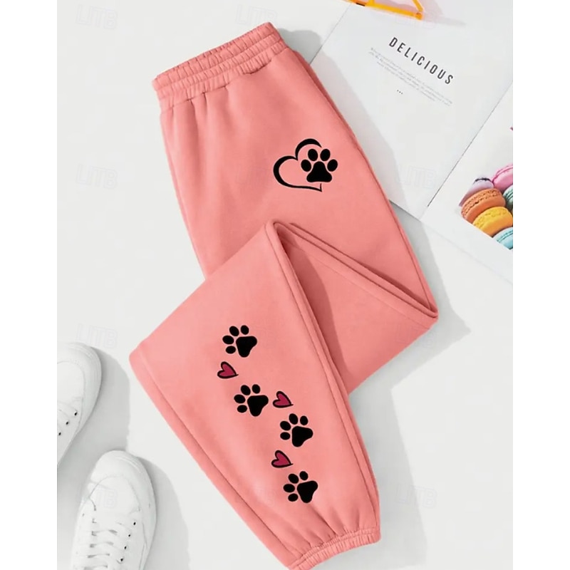 Women's Joggers Slacks Straight Streetwear Casual Full Length Natural Floral Elastic Waist Printing Soft Street Holiday Daily Wear Black White Pink Army Green Fall Regular Fit3