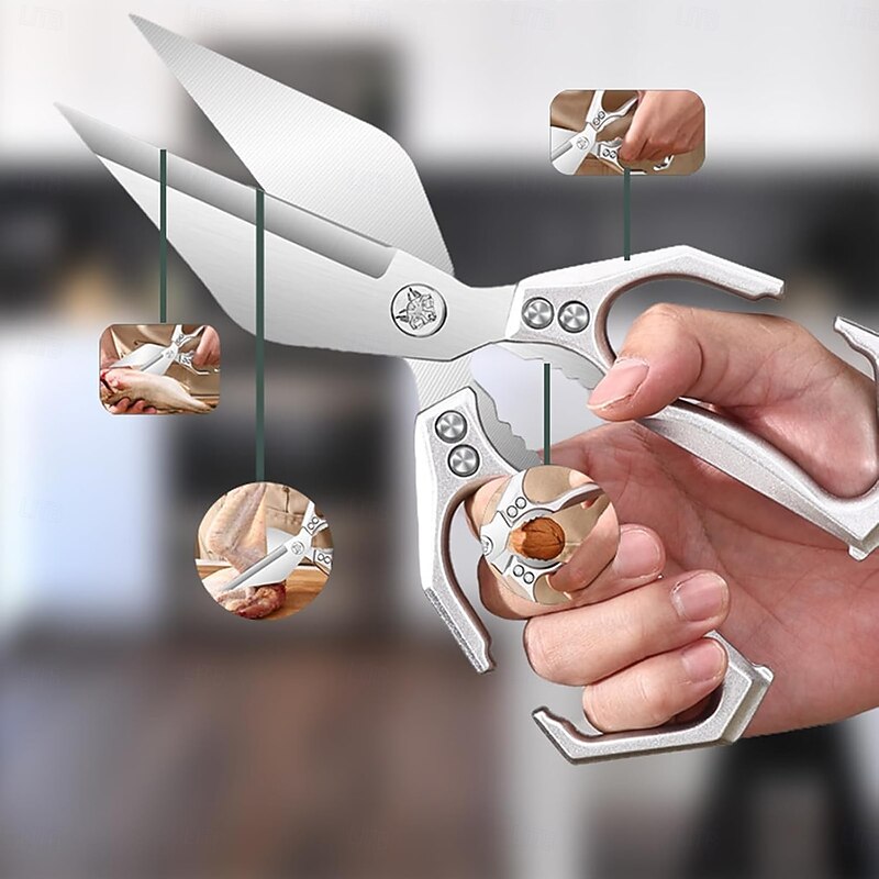 Multifunctional Heavy-Duty Kitchen Shears Stainless Steel Poultry Shears with Ergonomic Handle Sharp Triangle Kitchen Scissors for Meat, Seafood, Bone Cutting3
