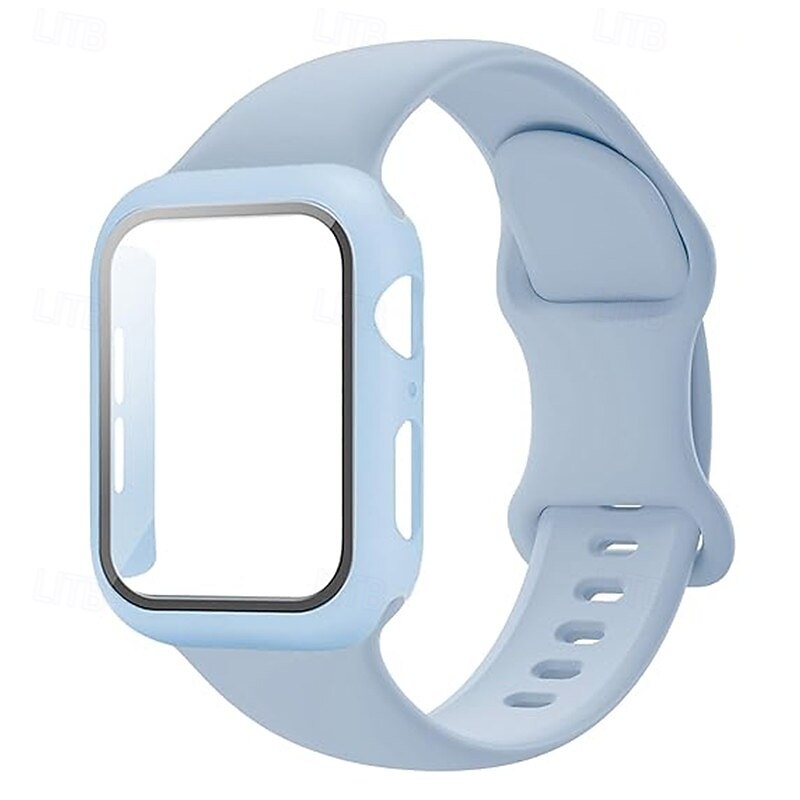 Sport Band Modern Buckle Compatible with Apple Watch band 38mm 40mm 41mm 42mm 44mm 45mm 49mm with Case Women Men Shockproof Silicone Strap Replacement Wristband for iwatch Ultra 2 Series 9 8 7 SE 6 54