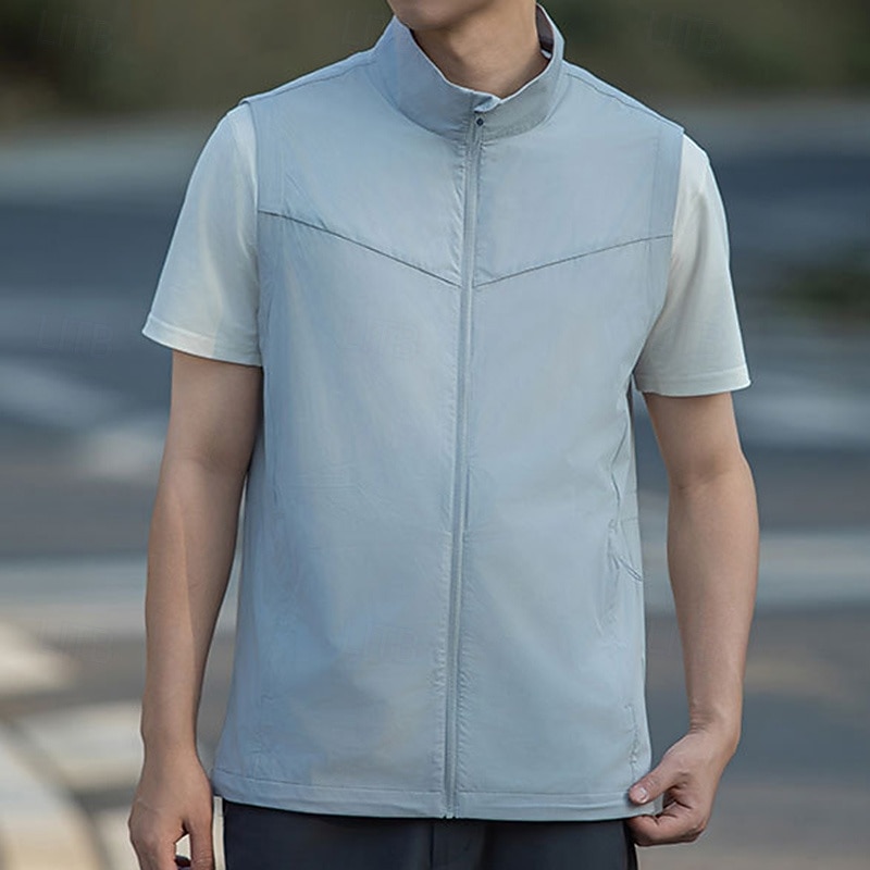 Men's Hiking Vest Waterproof Vest Sleeveless Vest Outdoor Waterproof Zipper Nylon Black White Grey Hunting Fishing Climbing4