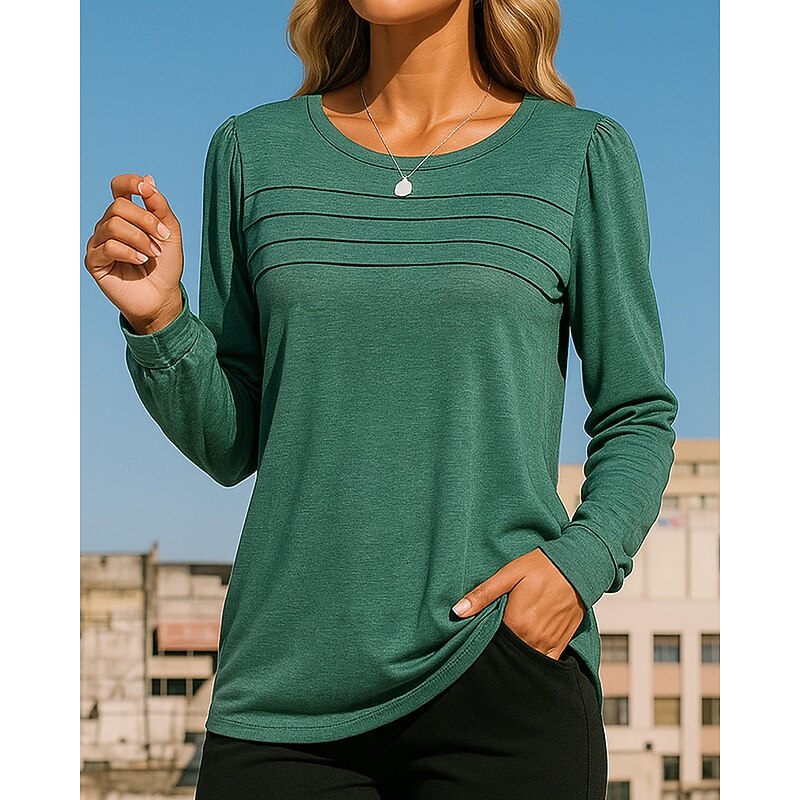 Women's Pullover Sweatshirt Casual Tops Long Sleeve Top Athleisure Fall Solid Colored Fashion Outdoor Travel Sportswear Activewear Black White Royal Blue