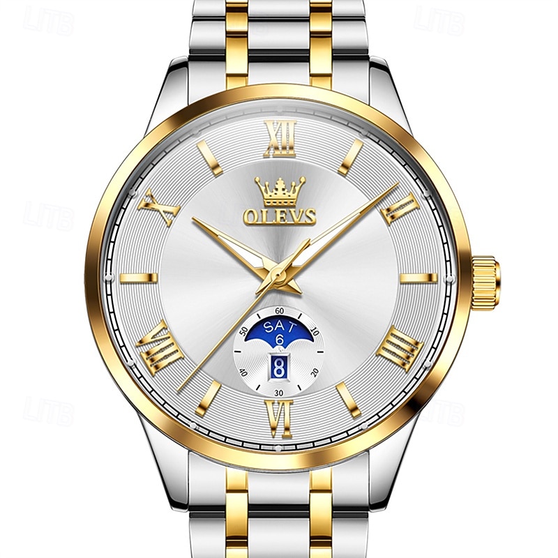 The New Olevs Men'S Business Watch With Luminous Calendar Day Display Quartz Watch Is A Fashionable Trendy Casual And Waterproof Men'S Sports Watch3