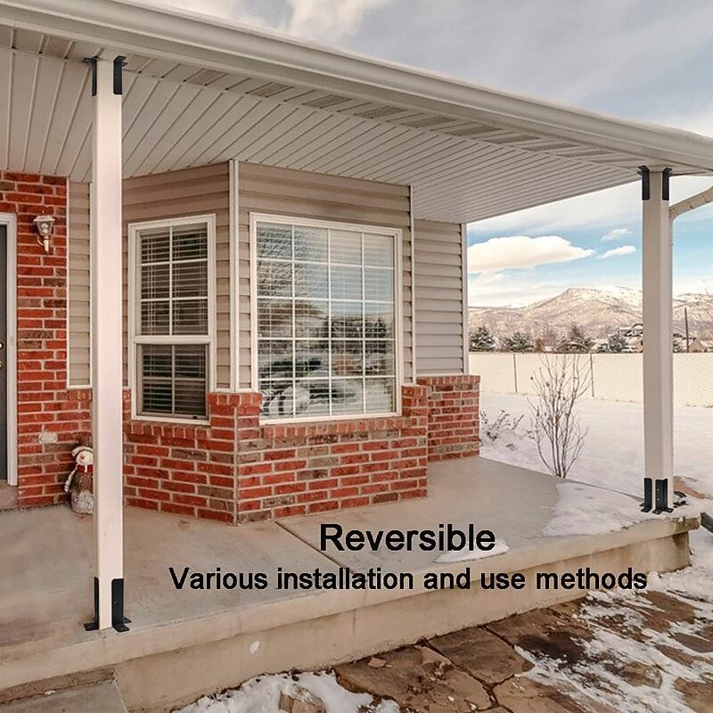 Adjustable Deck Post Anchor Bracket Set for 1.5x1.5-2x2-2x4-4x4 Post Heavy Metal Support Wooden Fence and Gazebo2