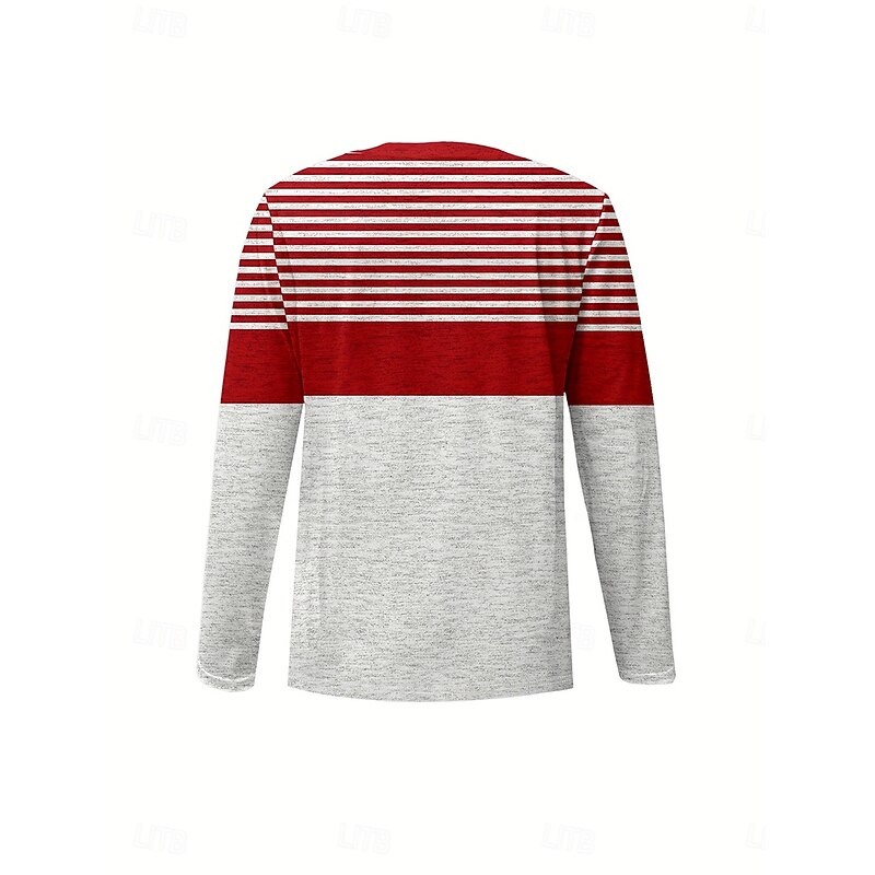 Women's T Shirt Graphic Geometric Color Block Vintage Stylish Classic Long Sleeve V Neck Regular Tops Daily Print Red Summer Spring Fall2