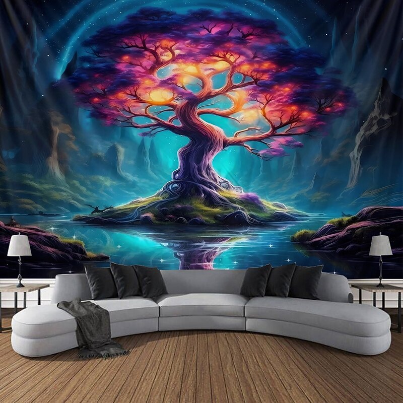 Tapestry Blanket Wall Hangings Tree of Life 3D Mystic Bedroom Living Room Dorm Home Decor