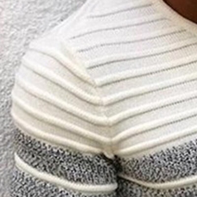 Men's Sweater Pullover Sweater Jumper Ribbed Knit Regular Tops Knitted Slim Fit Plain Crew Neck Knitwear Contemporary Casual Daily Wear Clothing Apparel Spring Fall Natural yellow Black S M L4