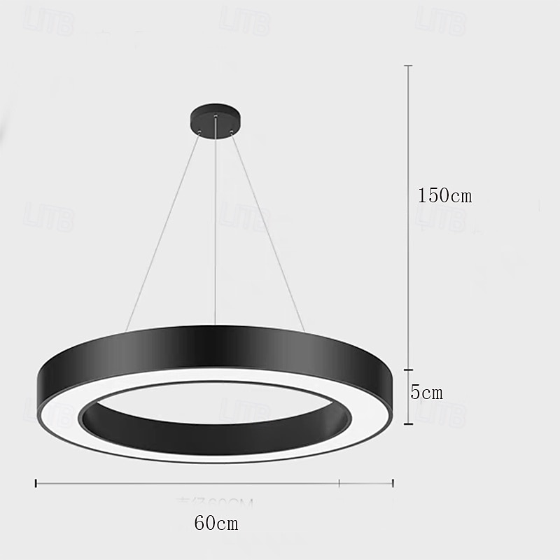 Dimmable Pendant Light 40/60/80cm LED Chandelier Adjustable Note Design Modern for Home Livingroom Lighting ONLY DIMMABLE WITH REMOTE CONTROL4