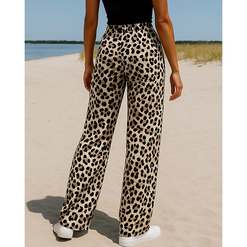 Women's Wide Leg Pants Casual Pants Elastic Waistband High Waist Pants / Trousers Sports & Outdoor Casual Fall Quick Dry Fashion Breathable Outdoor Travel Sports Regular Fit Sportswear Activewear2