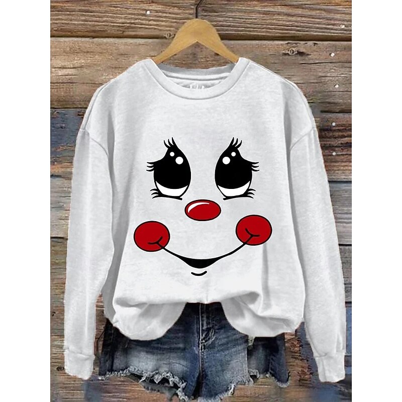 Women's Pullover Graphic Animal Casual Long Sleeve Crew Neck Regular Tops Street Dailywear Casual Print White Pink Blue Orange Green Fall Winter2