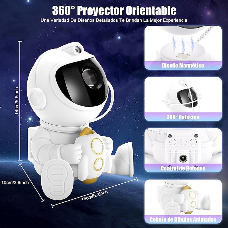 Astronaut Galaxy Star Projector Night Light with Bluetooth Remote Control/Timer 360Adjustable Nebula Starry Lights Suitable for Children Gift4