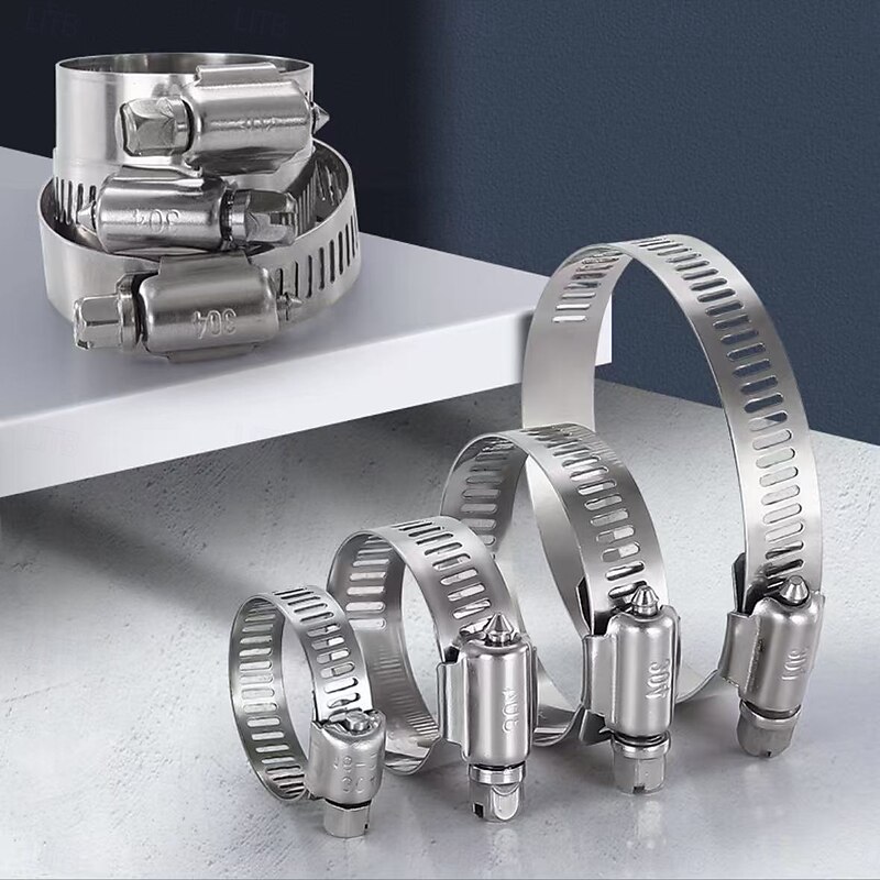 20pcs Stainless Steel Worm Gear Tube Clamps – Adjustable 1/4" to 1-1/8" (6-29mm), Durable Metal Hose Clamps for Radiator Hoses, Pipes, and Fuel Lines2