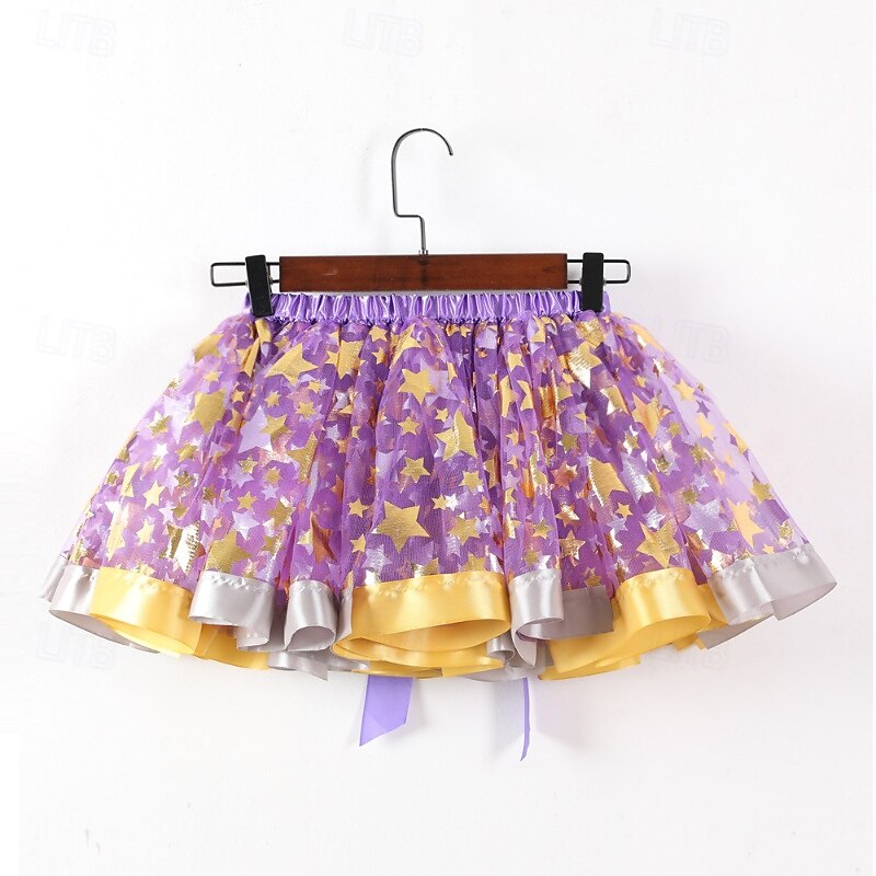 Kids Girls' Skirt Color Block Cute Patchwork Outdoor 4-12 Years Winter Yellow Pink Blue3