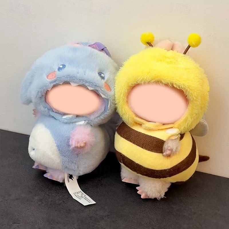 17cm Doll Clothes Outfits for Clothes Set Designer Cute Dolls Clothes Keychain Accessories Faking Animal Style Outfit Jumpsuit Clothing(Bee Dinosaurs Tempura)2