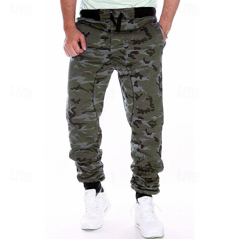 Men's Sweatpants Joggers Trousers Casual Pants Drawstring Pocket Elastic Waist Camouflage Moisture Wicking Breathable Full Length Outdoor Casual Daily Fashion Classic Style White Yellow Stretchy2