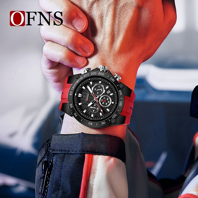 SANDA Men Quartz Watch Large Dial Sports Fashion Business Luminous Calendar Date Waterproof Silicone Watch4