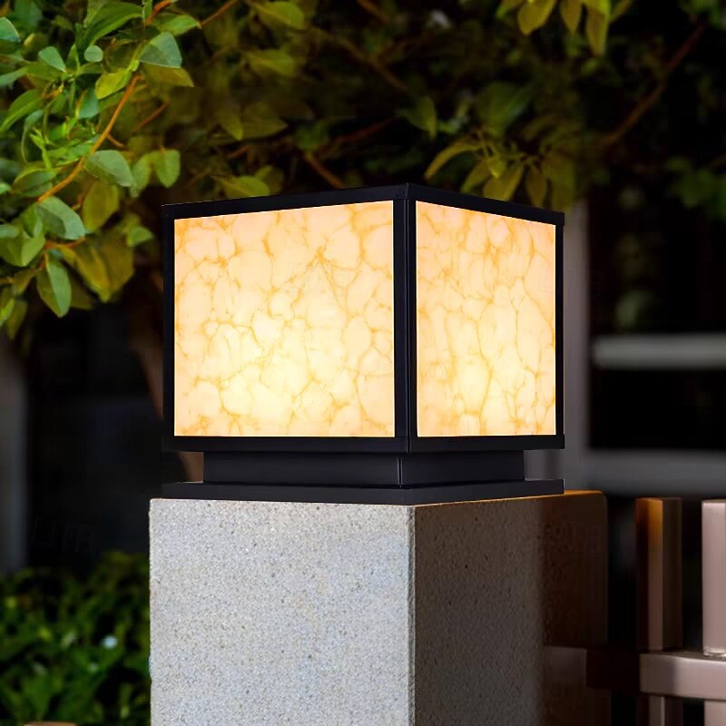 Outdoor Post Lamp Aluminum LED Pillar Post Lantern Column Light Fixture for Yard Entrance Garden 110-240V2