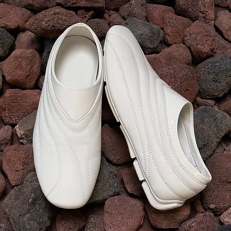 Men's White Casual Slip-On Shoes – Lightweight Comfort Sneakers for Daily Walking, Travel and Leisure Outfits3