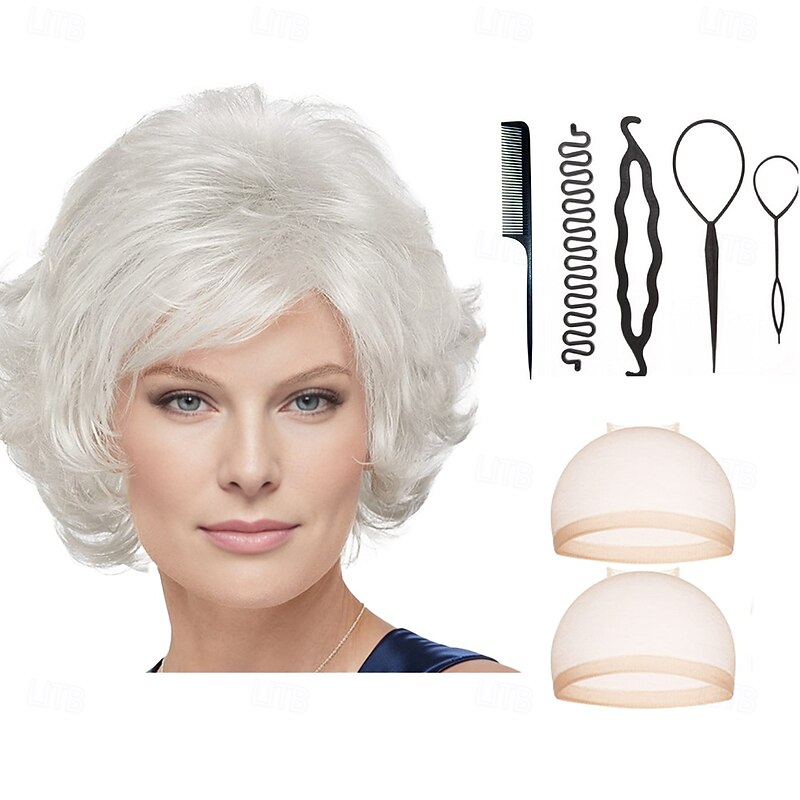 Mid Length Color Me Beautiful WhisperLite Wig Beautiful Mid-Length Layered Waves with Elegant Wispy Bangs  With 2PCS HD Wig Cap and Hairdressing Tool Set4