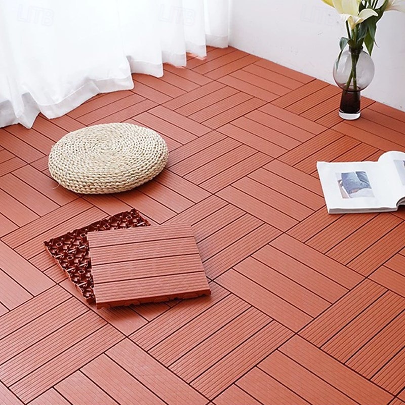 DIY Plastic Wood Flooring for Balcony Bathroom Courtyard Garden Terrace - Outdoor Splicing Waterproof Anti-Slip Floor Mat4