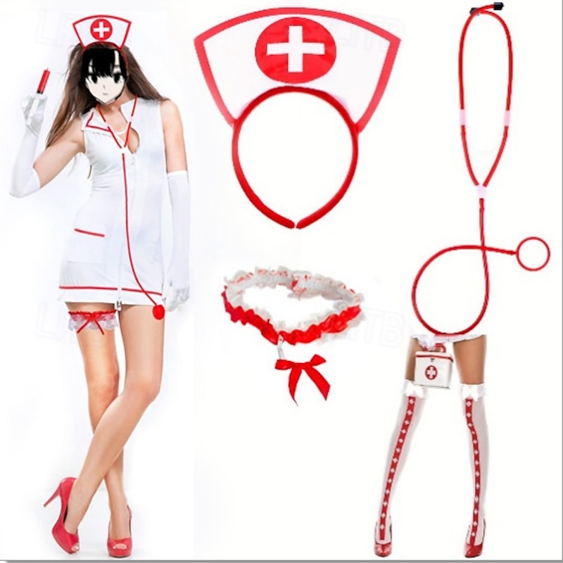 Nurse Halloween Accessories Set Sexy Costume Adults' Women's Halloween Carnival Performance Party Easy Halloween Costumes Dress Up3