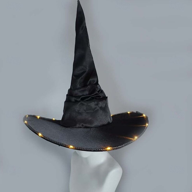 Witch Halloween Hat Glow in the Dark Led Light Up Kid's Adults' Women's Girls' Halloween Carnival Performance Party Easy Halloween Costumes Dress Up2