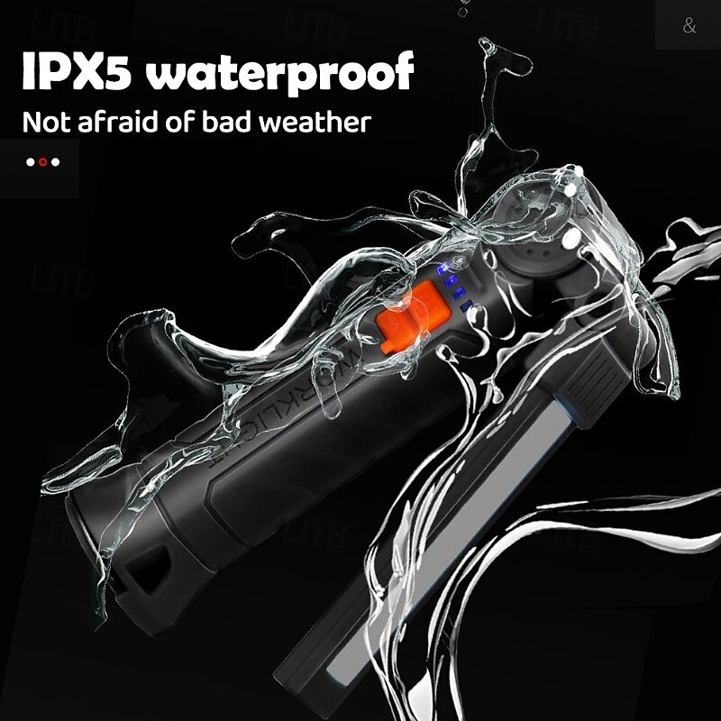 Rechargeable Work Lights LED Folding Flashlight with Magnetic Base COB Light 360Rotate Car Repair Home Garage Emergency Camping4