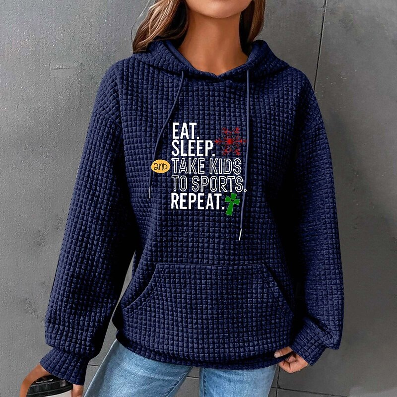 Women's Pullover Hoodie Sweatshirt Letter Streetwear Casual Long Sleeve Hooded Regular Tops Street Holiday Going out Pocket Print Pink Wine Dark Pink Dark Green Light Grey Fall Winter4