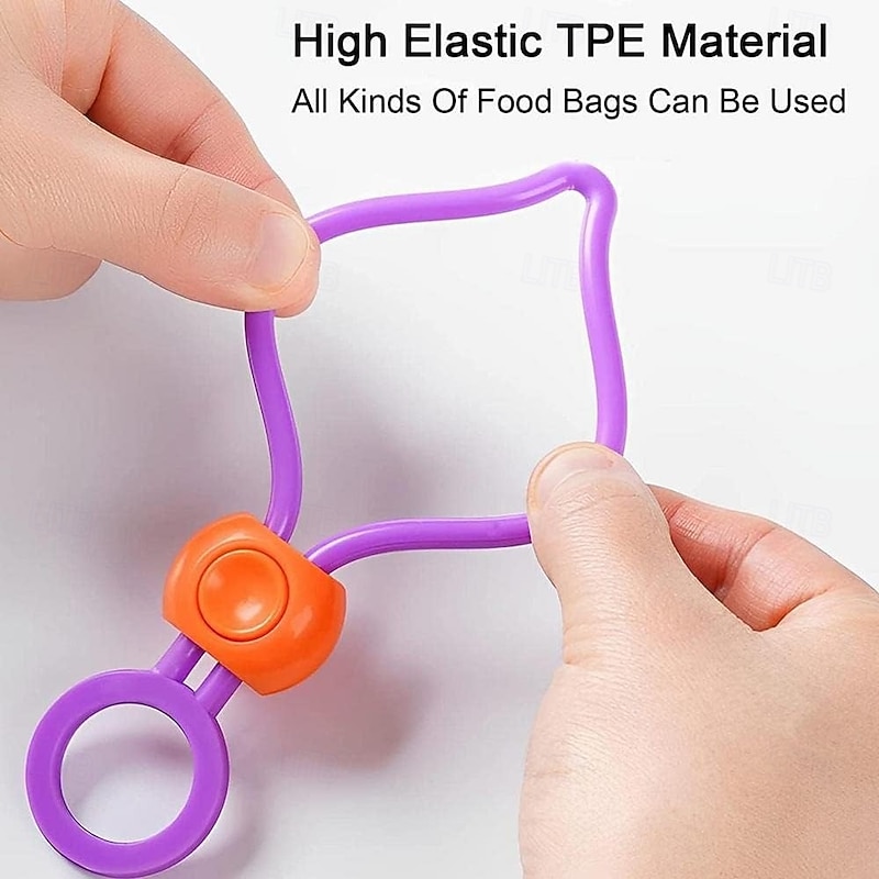 50pcs Multi-Purpose Sealer Set Portable Bag Clamp Food Clip for Sealing Food Bags and Organizing Wires Reusable Zipper Tie Practical Binding Rope Tape Sealing Clip Random Color3