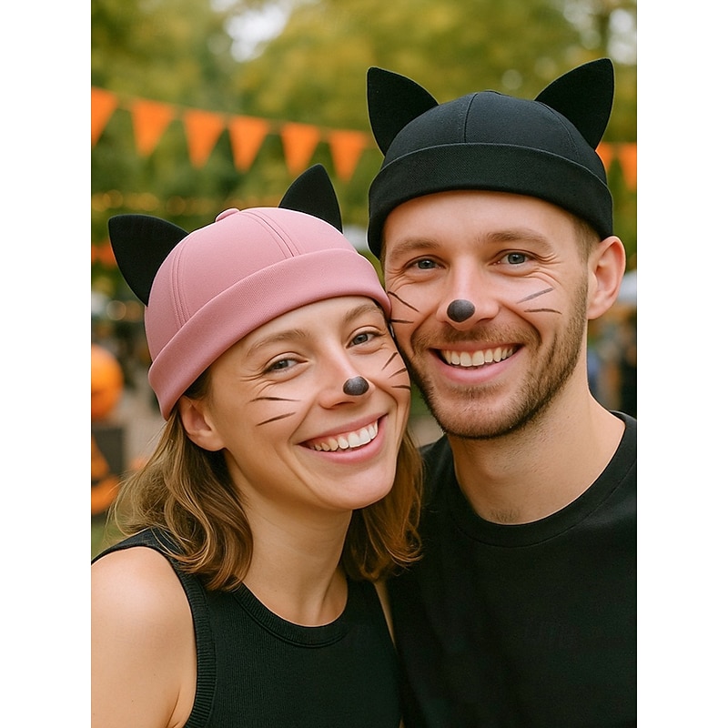 Women's Halloween Cat Ear Hat – Cute Cosplay Costume Cap with Adjustable Strap, Soft Fabric Kitty Ear Design for Party, Festival and Dress Up2
