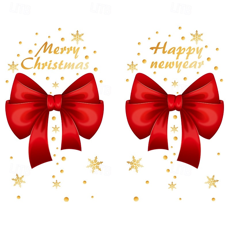 Christmas Window Cling Wall Sticker Decals Decorations, Santa Claus, Wreaths & Hanging Ornaments, Static Cling, Storefront Sliding Door & Home Glass Decor4