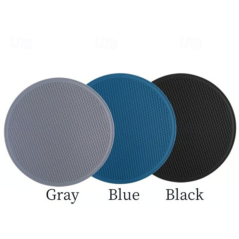 Versatile Heat Resistant Protective Pad Silicone Honeycomb Design Thickened Nordic Style Table Mat Pot Holder Multipurpose Non Slip Coaster Kitchen Dining Accessories2