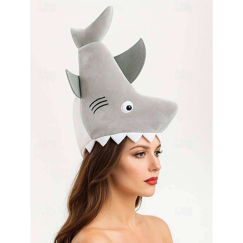 Women's Halloween Shark Hat – Funny Cartoon Fish Costume Headwear for Party, Cosplay and Festive Dress Up2