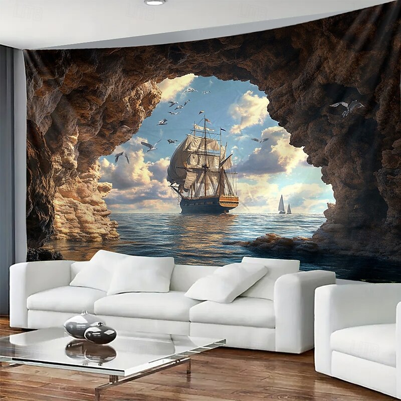 Tapestry Blanket Wall Hangings Landscape Vacation Modern Bedroom Living Room Dorm Home Decor3