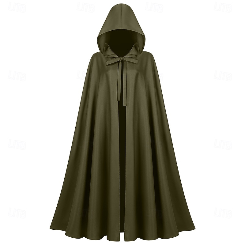 Retro Vintage Medieval Cape Cloak Witch Viking Ranger Fancy Dress Men's Women's Unisex Celtic Viking Walpurgis Night Halloween Carnival Masquerade Performance Stage Masquerade Adults Teen Cloak All2