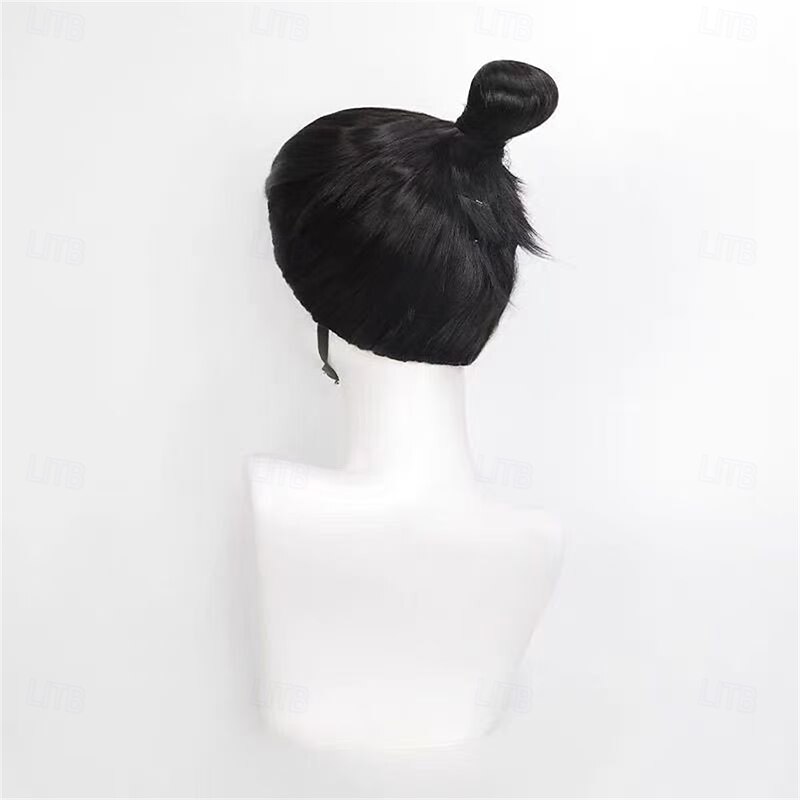 Ne Zha 2 Ne Zha's Father Li Jing Cosplay Wig One-Piece Beauty Tip Rose Net Ancient Style Buns Head3