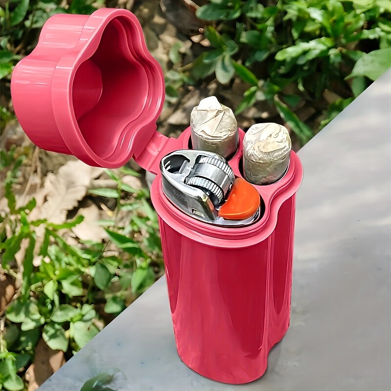 Teal Portable Cigarette Case with Built-in Lighter Holder - Durable ABS Plastic Flip-Top Design, Compact & Lightweight for Easy Carrying, Holds Multiple Cigarettes, Smoking Accessories3