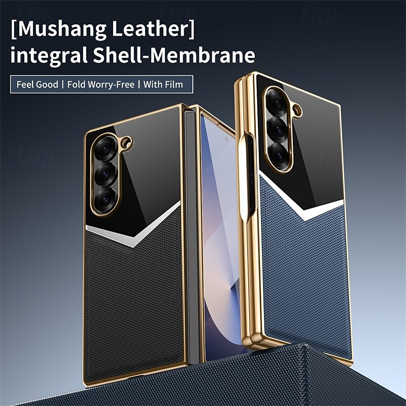 Phone Case For Samsung Galaxy Z Fold 7 Z Fold 6 Z Fold 5 Z Fold 4 Back Cover Flip Cover Full Body Protective Shockproof PC PU Leather2