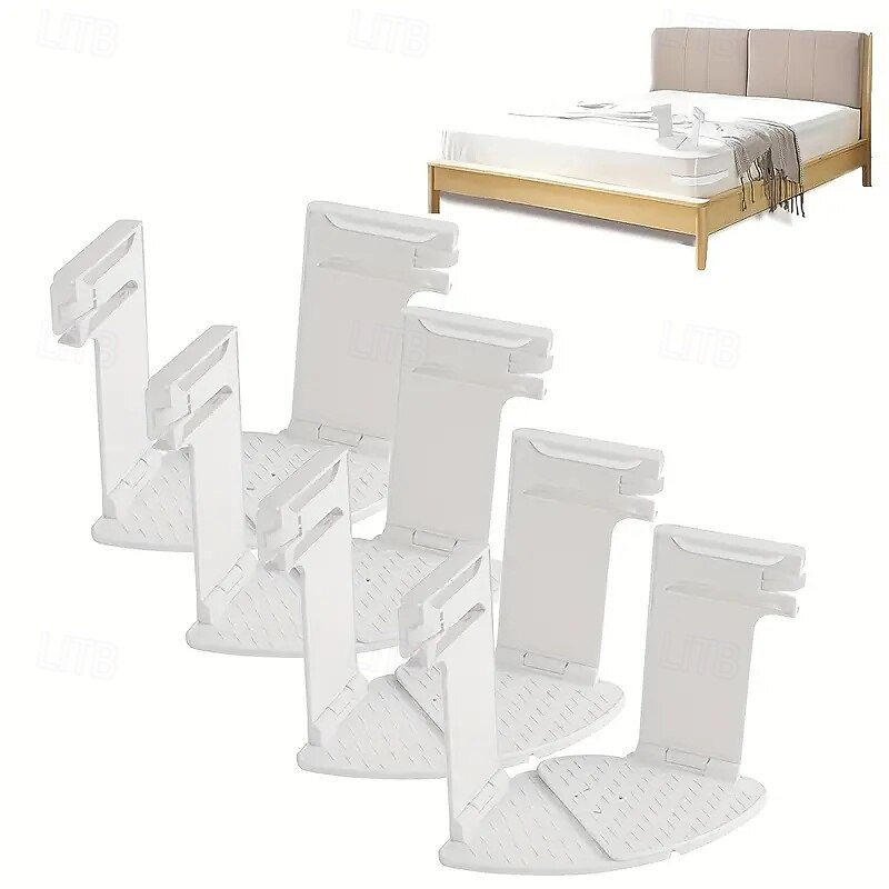 4pcs White Foldable Rotating Bed Sheet Clips Adjustable Rotating Bed Stabilizer for Pressure Relief, Secure Fit, Space-Saving Design for All Beds & Mattresses2