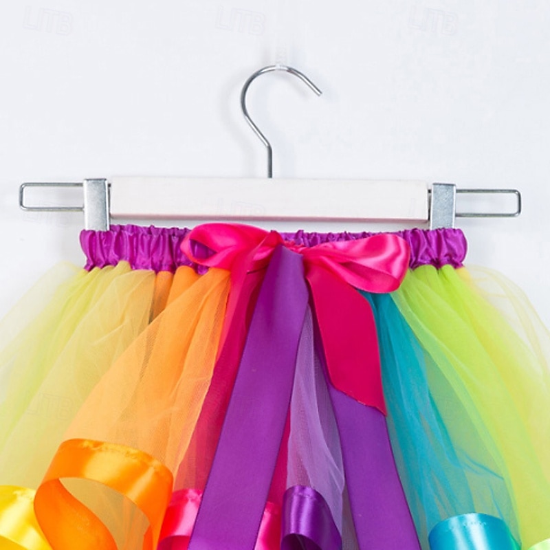 Kids Girls' Halloween Skirt Color Block Cute Patchwork Outdoor 4-12 Years Winter Purple3