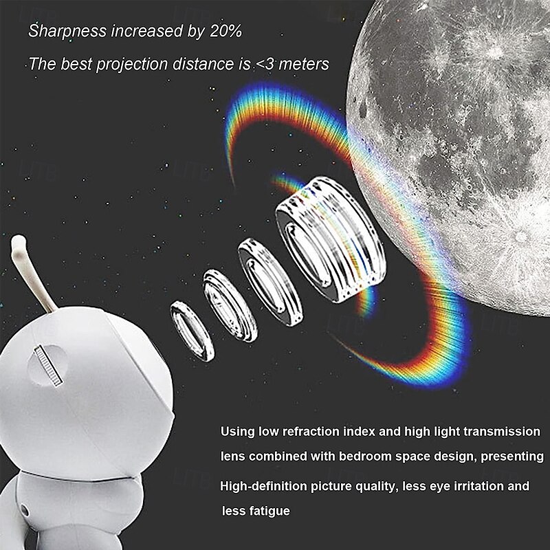Starry Sky Galaxy Projection Lamp Moon Projection Atmosphere Night Light with USB Charger3