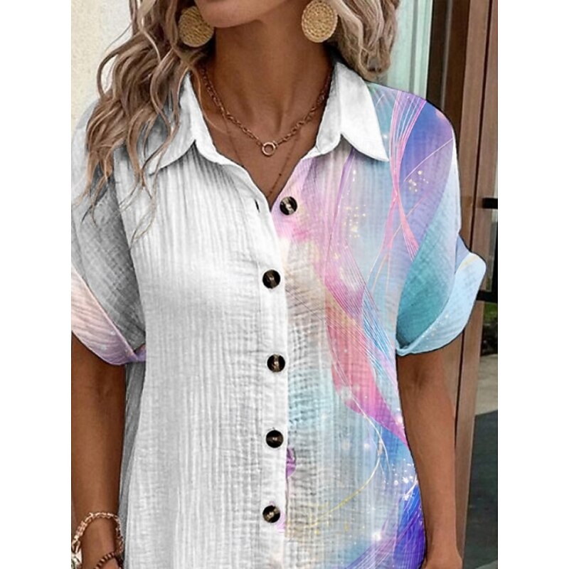 Women's Mini Dress Shirt Dress Casual Dress Print Dress Fashion Modern Daily Beach Weekend Regular Fit Ombre Butterfly Short Sleeve Shirt Collar Purple Summer Spring Fall Autumn3
