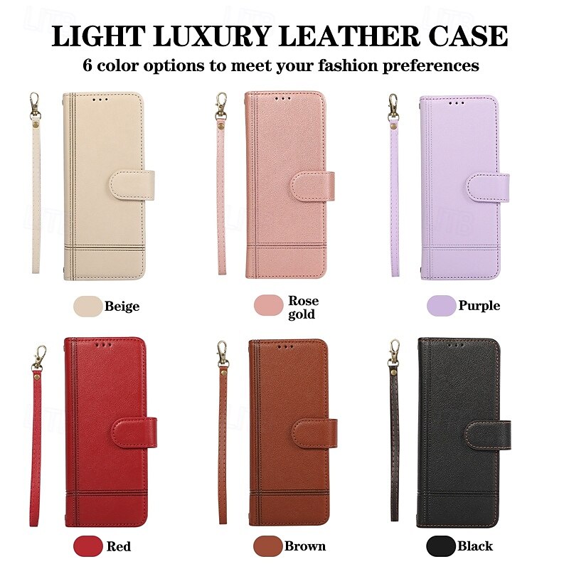 Phone Case For Samsung Galaxy Z Fold 7 Z Fold 6 Z Fold 5 Z Fold 4 Back Cover Mirror with Lanyard Kickstand Retro TPU PU Leather