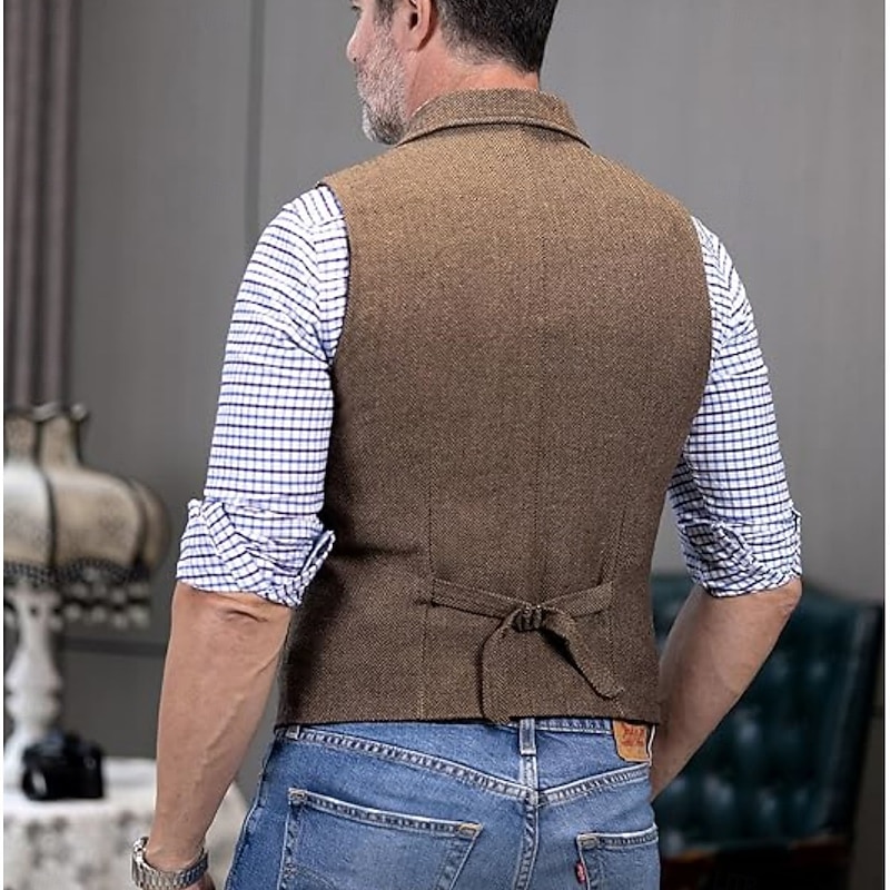 Retro Vintage Roaring 20s 1920s Vest The Great Gatsby Gentleman Fancy Dress Men's Halloween Carnival Evening Party Masquerade Adults Vest4