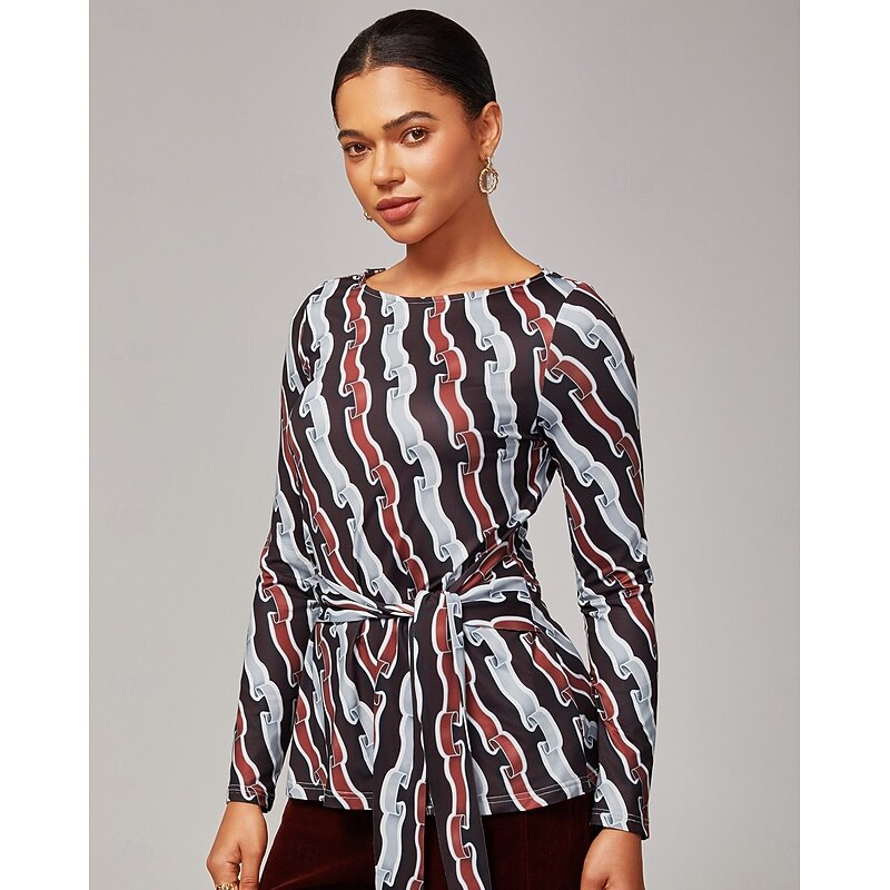 Ripple Print Stretch Off - Shoulder Top